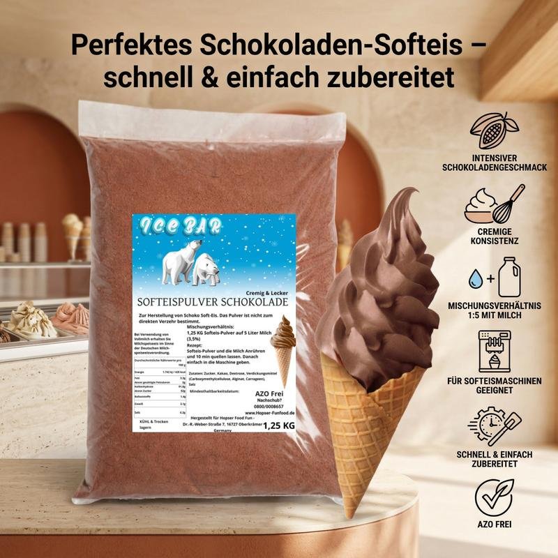 Softeis Pulver 3er Bundle Vanille Schoko Erdbeere Premium Softeismix - Image 4