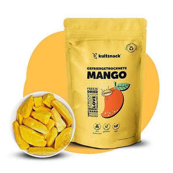Kultsnack Gefriergetrocknete Mango – Gefriergetrocknete Früchte – Als Snack & für Müslis – Chips ohne Fett – ohne Zuckerzusatz – Süßigkeiten Ersatz