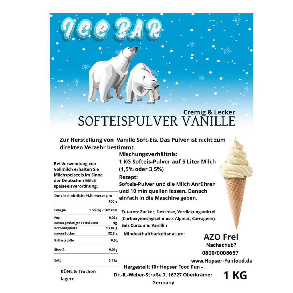Softeis Pulver 3er Bundle Vanille Schoko Erdbeere Premium Softeismix - Image 7