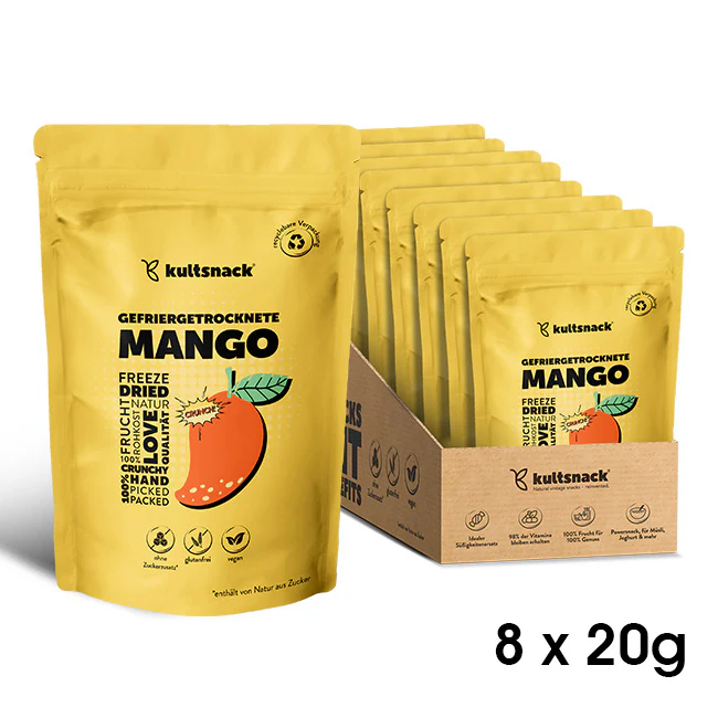 Kultsnack Gefriergetrocknete Mango – Gefriergetrocknete Früchte – Als Snack & für Müslis – Chips ohne Fett – ohne Zuckerzusatz – Süßigkeiten Ersatz - Image 2